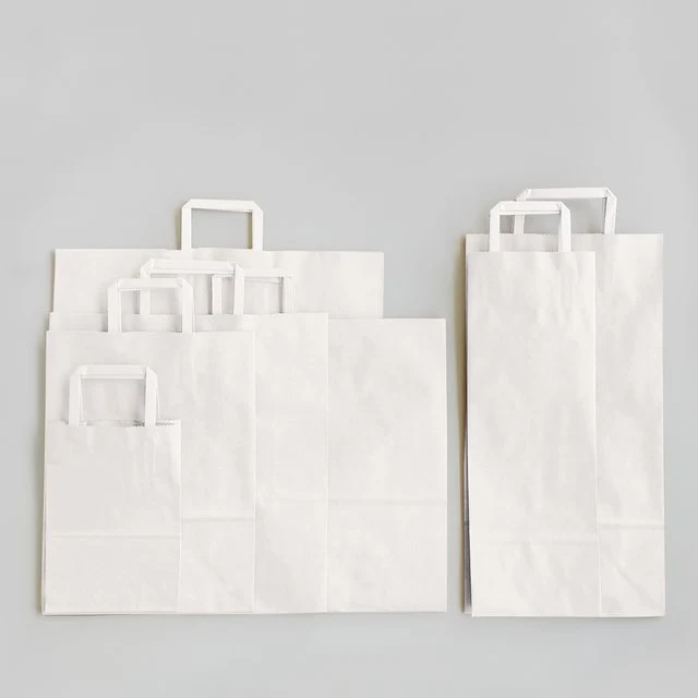 BOLSA BLANCA C/MANIJA RUBI (30x12x41) x un (100)